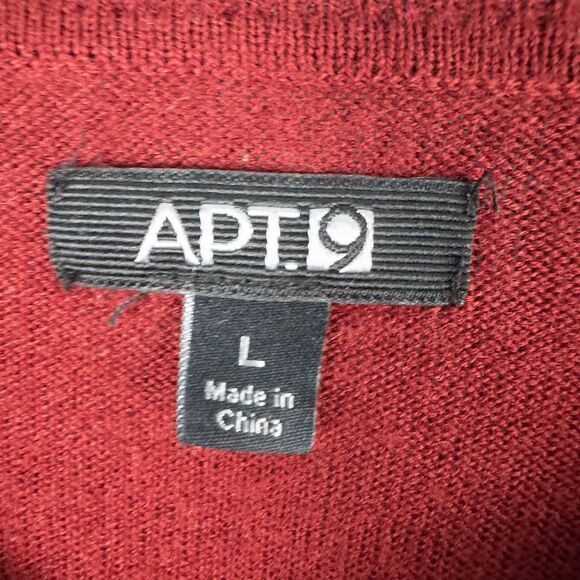 Apt 9 Merino Wool Blend Argyle Sweater Mens Large Red Preppy Academia Grandpa - Picture 3 of 16